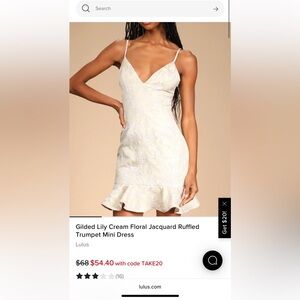 Lulu's Cream Sleeveless Spaghetti Strap Mini Sundress